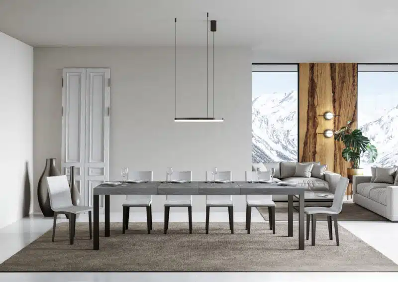 Tavolo allungabile 160/420x90 cm Everyday Premium cemento gambe antracite - foto 3