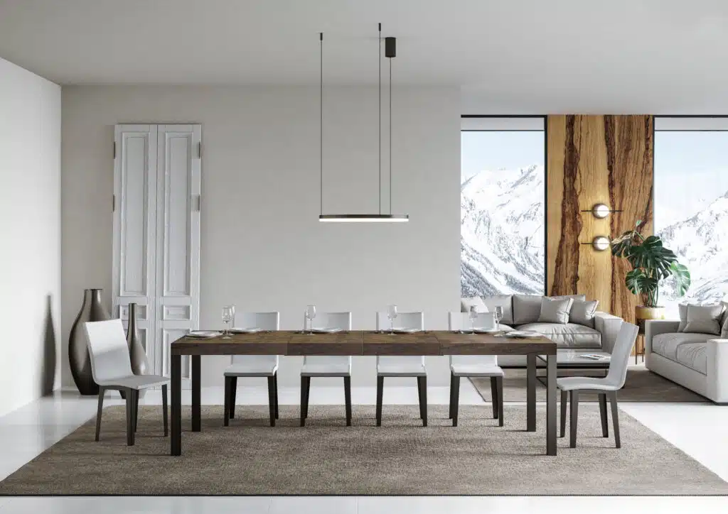 Tavolo allungabile 120/380x90 cm Everyday Premium noce gambe antracite - foto 3