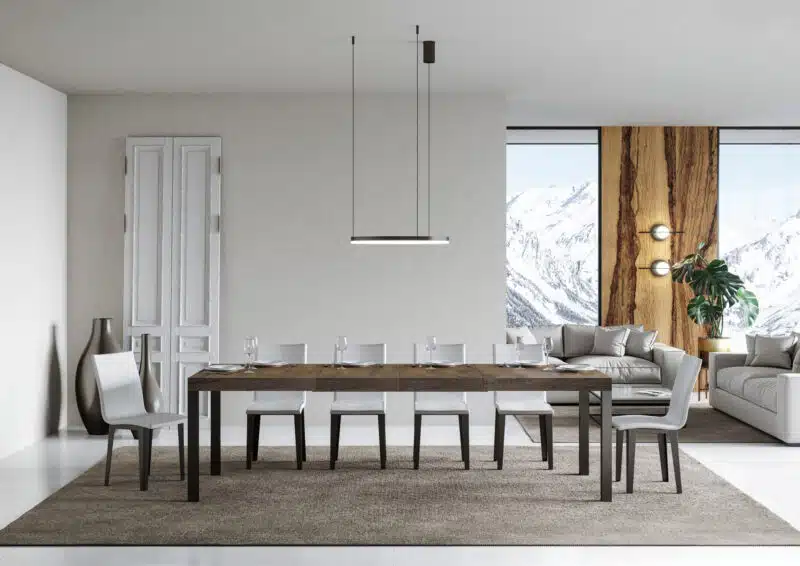 Tavolo allungabile 120/380x90 cm Everyday Premium noce gambe antracite - foto 3