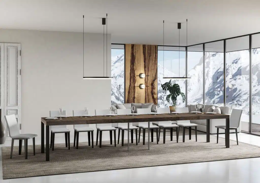 Tavolo allungabile 120/380x90 cm Everyday Premium noce gambe antracite - foto 4