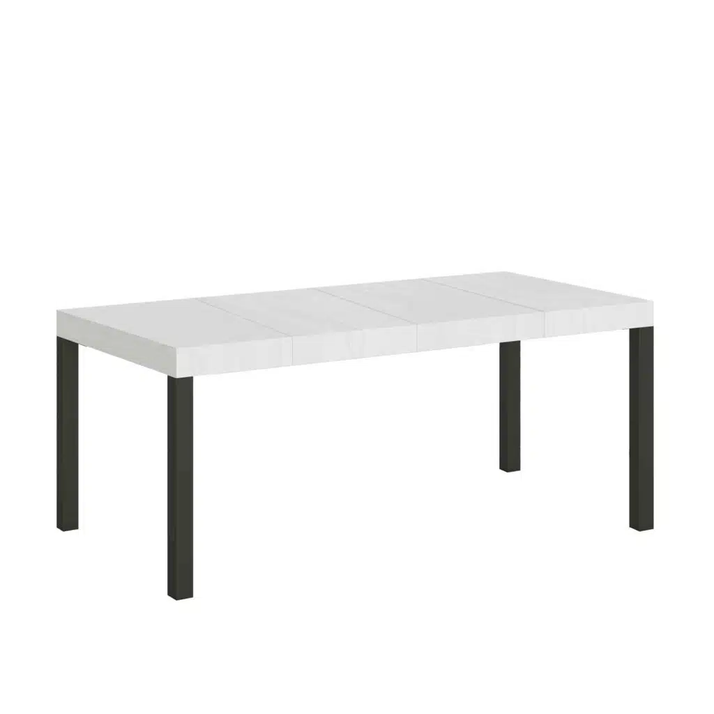 Tavolo allungabile 90/246x90 cm Everyday Premium bianco frassino gambe antracite - foto 1