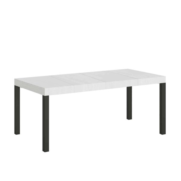 Tavolo allungabile 90/246x90 cm Everyday Premium bianco frassino gambe antracite