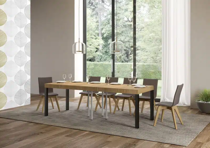 Tavolo allungabile 90/246x90 cm Everyday Premium quercia natura gambe antracite - foto 3