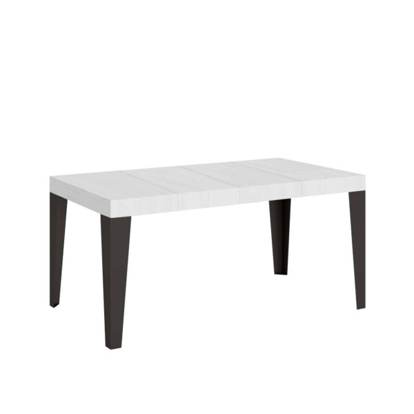 Tavolo allungabile 120/224x90 cm Flame Premium bianco frassino gambe antracite