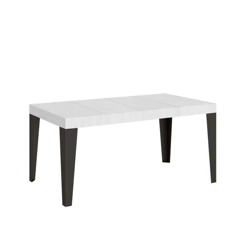 Tavolo allungabile 130/390x90 cm Flame Premium bianco frassino gambe antracite - foto 2
