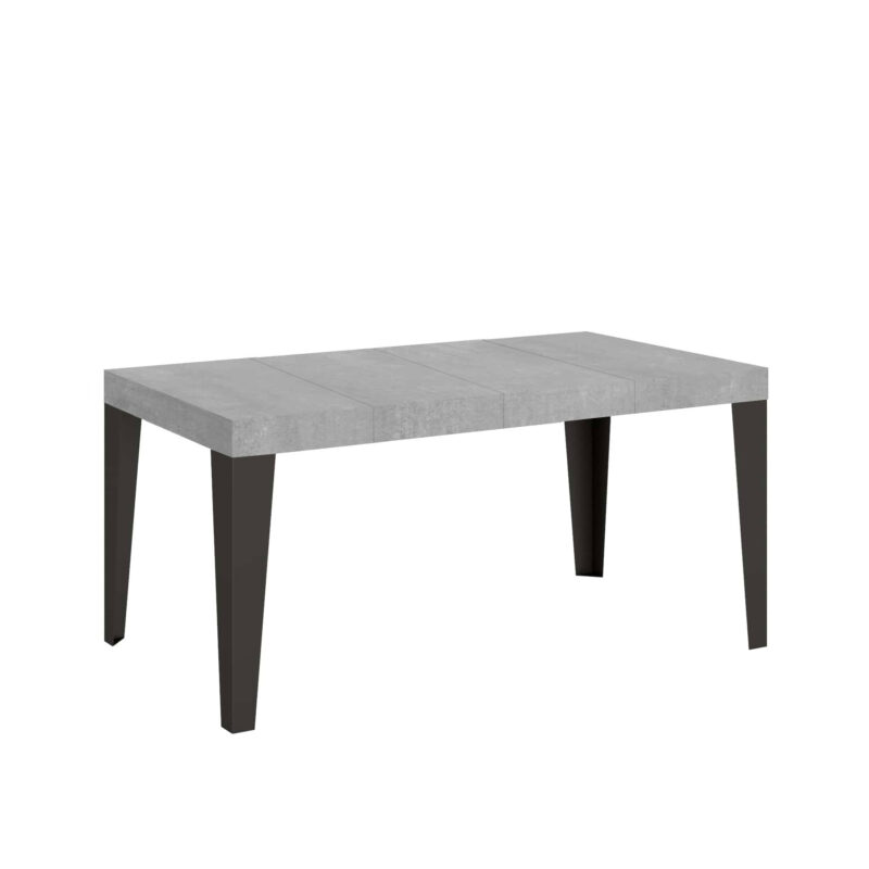 Tavolo allungabile 140/244x90 cm Flame Premium cemento gambe antracite