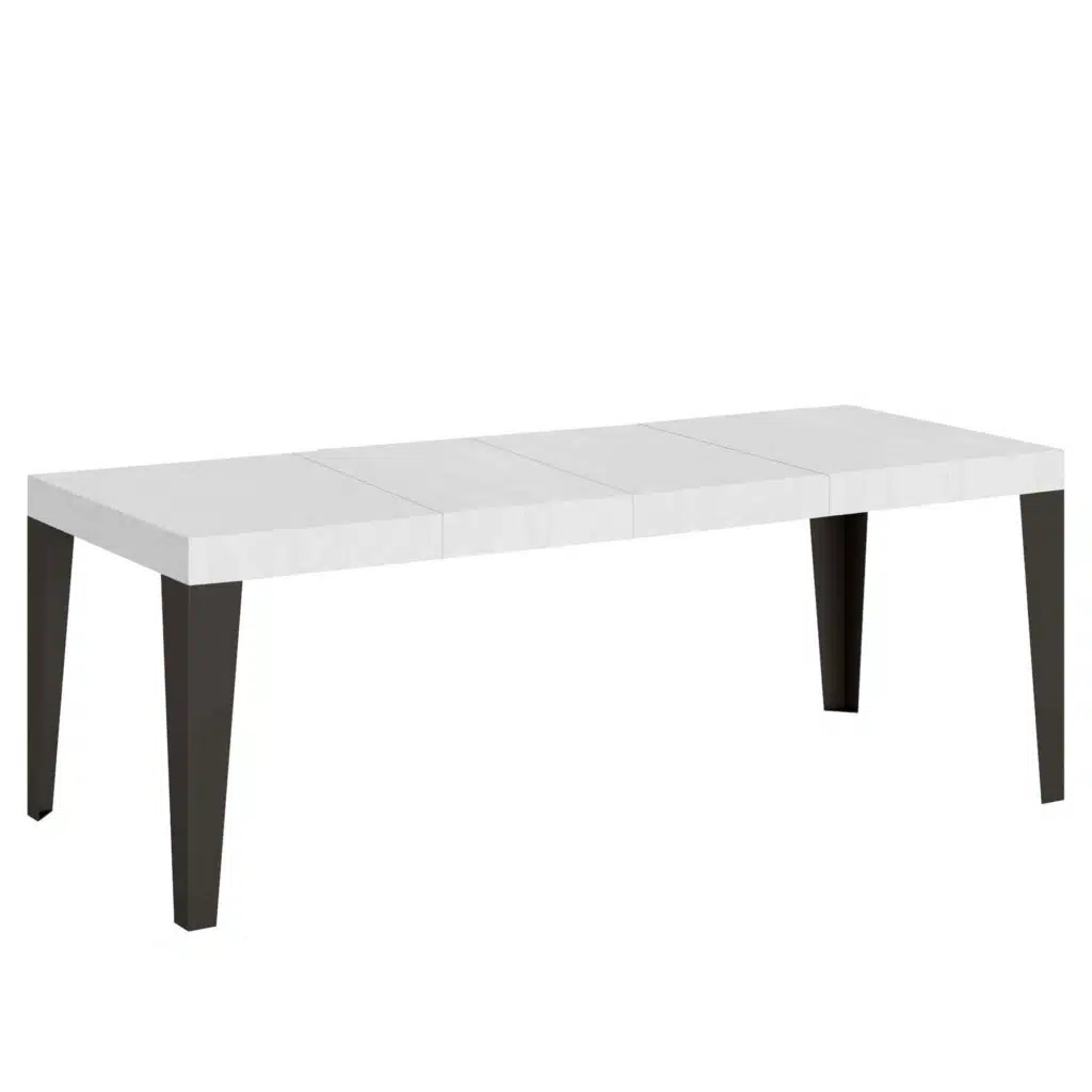 Tavolo allungabile 180/284x90 cm Flame Premium bianco frassino gambe antracite - foto 2