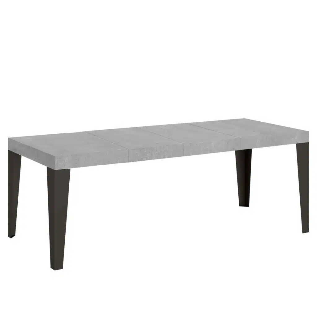 Tavolo allungabile 180/284x90 cm Flame Premium cemento gambe antracite - foto 2