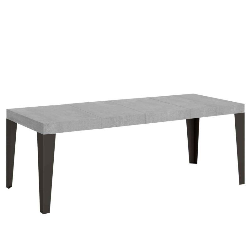 Tavolo allungabile 180/440x90 cm Flame Premium cemento gambe antracite