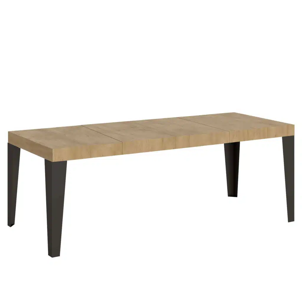 Tavolo allungabile 160/420x90 cm Flame Premium quercia natura gambe antracite