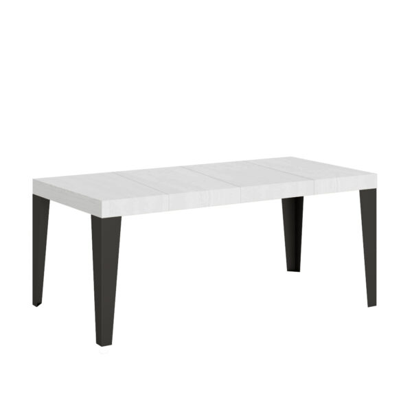 Tavolo allungabile 90/246x90 cm Flame Premium bianco frassino gambe antracite