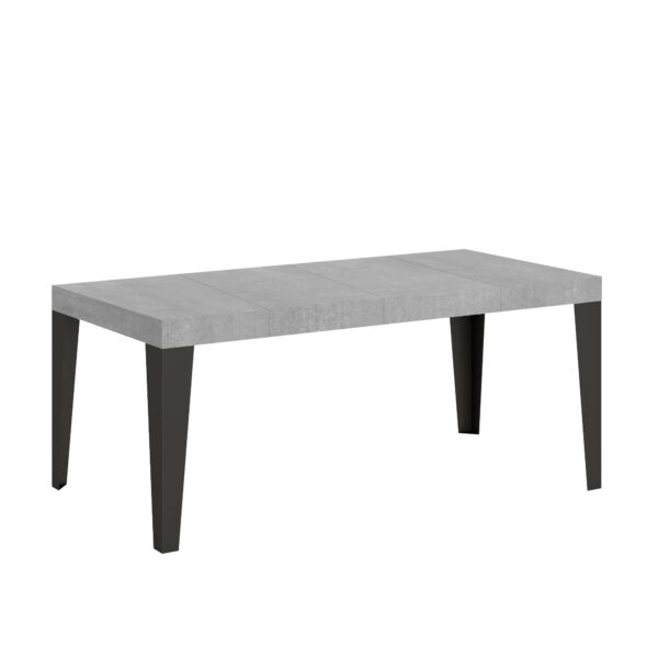 Tavolo allungabile 90/246x90 cm Flame Premium cemento gambe antracite