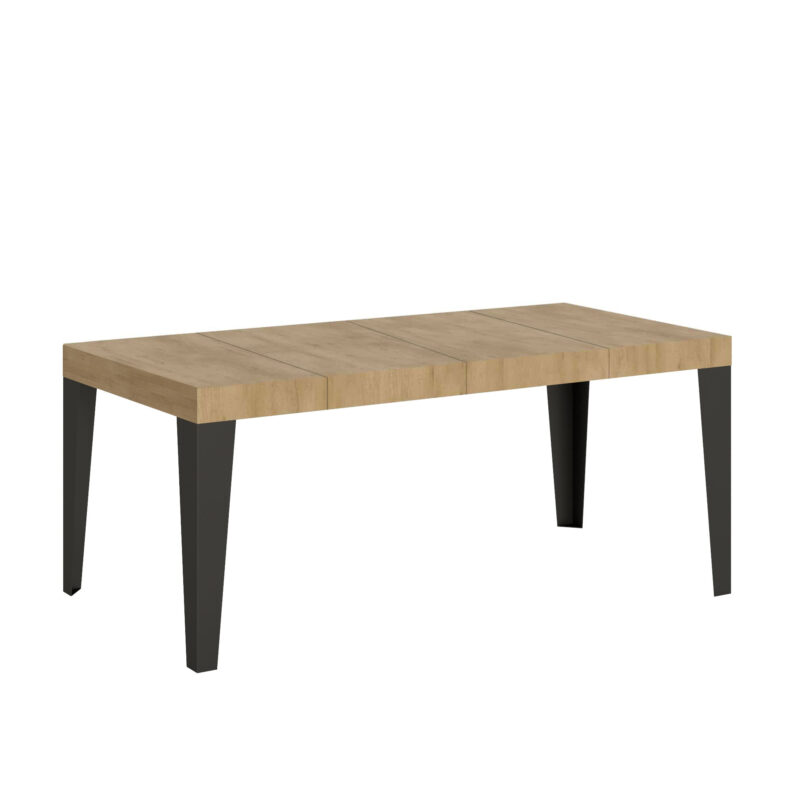 Tavolo allungabile 90/246x90 cm Flame Premium quercia natura gambe antracite