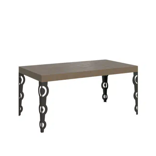 Tavolo allungabile 120/224x90 cm Karamay Premium tortora gambe antracite