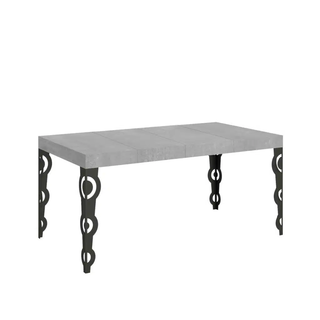 Tavolo allungabile 120/380x90 cm Karamay Premium cemento gambe antracite - foto 1