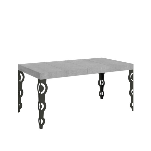 Tavolo allungabile 120/224x90 cm Karamay Premium cemento gambe antracite
