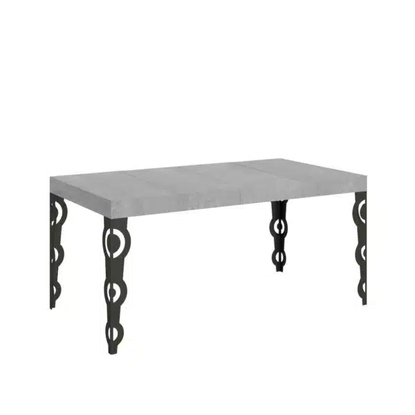 Tavolo allungabile 130/234x90 cm Karamay Premium cemento gambe antracite