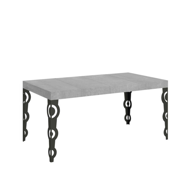Tavolo allungabile 140/244x90 cm Karamay Premium cemento gambe antracite