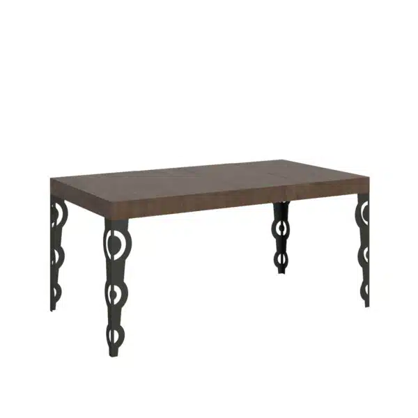 Tavolo allungabile 130/234x90 cm Karamay Premium noce gambe antracite