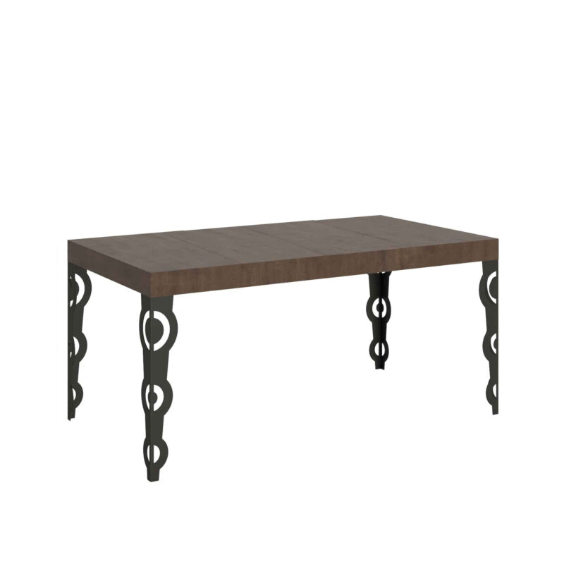 Tavolo allungabile 140/244x90 cm Karamay Premium noce gambe antracite