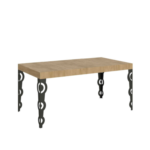 Tavolo allungabile 120/224x90 cm Karamay Premium quercia natura gambe antracite