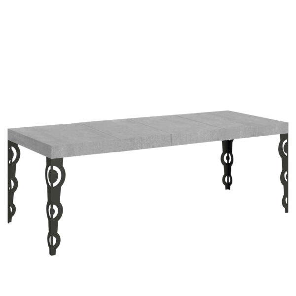 Tavolo allungabile 180/440x90 cm Karamay Premium cemento gambe antracite