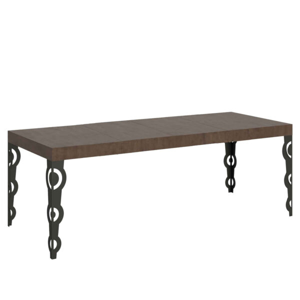 Tavolo allungabile 200/460x90 cm Karamay Premium noce gambe antracite