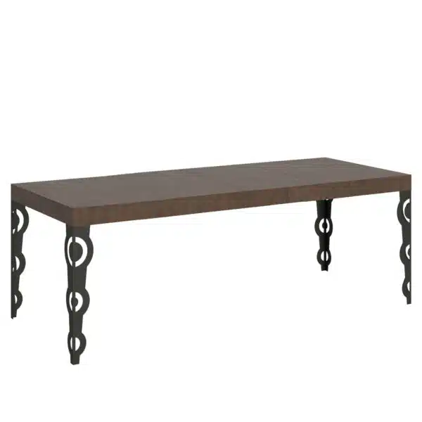 Tavolo allungabile 200/304x90 cm Karamay Premium noce gambe antracite