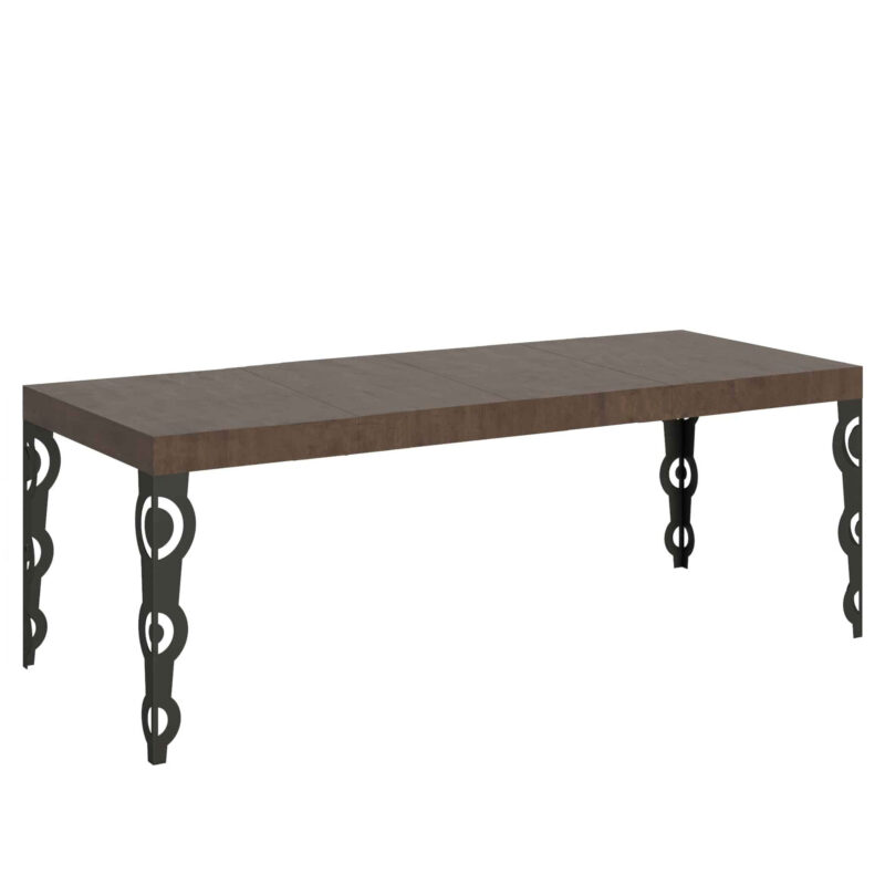 Tavolo allungabile 180/284x90 cm Karamay Premium noce gambe antracite