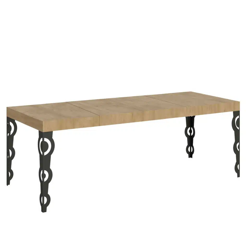 Tavolo allungabile 180/440x90 cm Karamay Premium quercia natura gambe antracite - foto 1