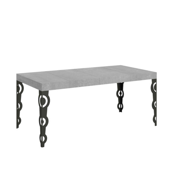 Tavolo allungabile 90/246x90 cm Karamay Premium cemento gambe antracite