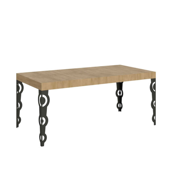 Tavolo allungabile 90/246x90 cm Karamay Premium quercia natura gambe antracite