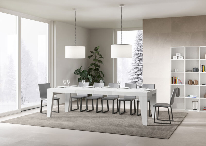 Tavolo allungabile 180/284x90 cm Naxy Premium bianco frassino - immagine 3