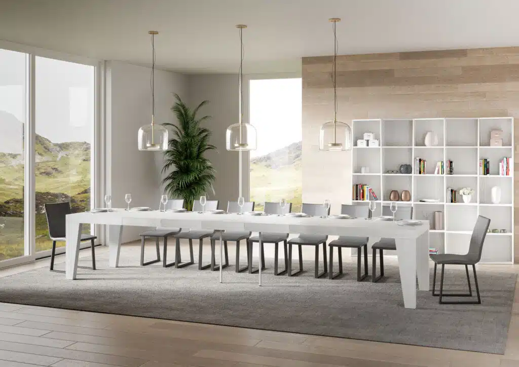 Tavolo allungabile 200/460x90 cm Naxy Premium bianco frassino - foto 4