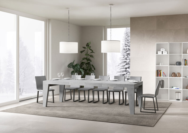 Tavolo allungabile 180/284x90 cm Naxy Premium cemento - immagine 3