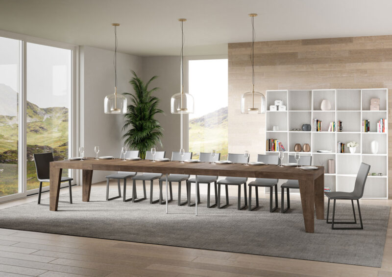 Tavolo allungabile 200/460x90 cm Naxy Premium noce - immagine 4