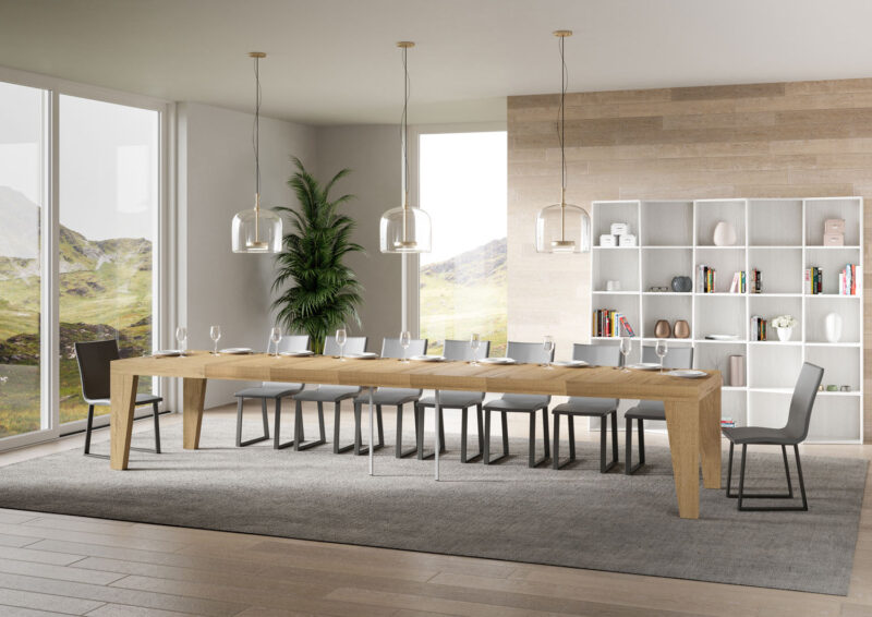 Tavolo allungabile 200/460x90 cm Naxy Premium quercia natura - immagine 4