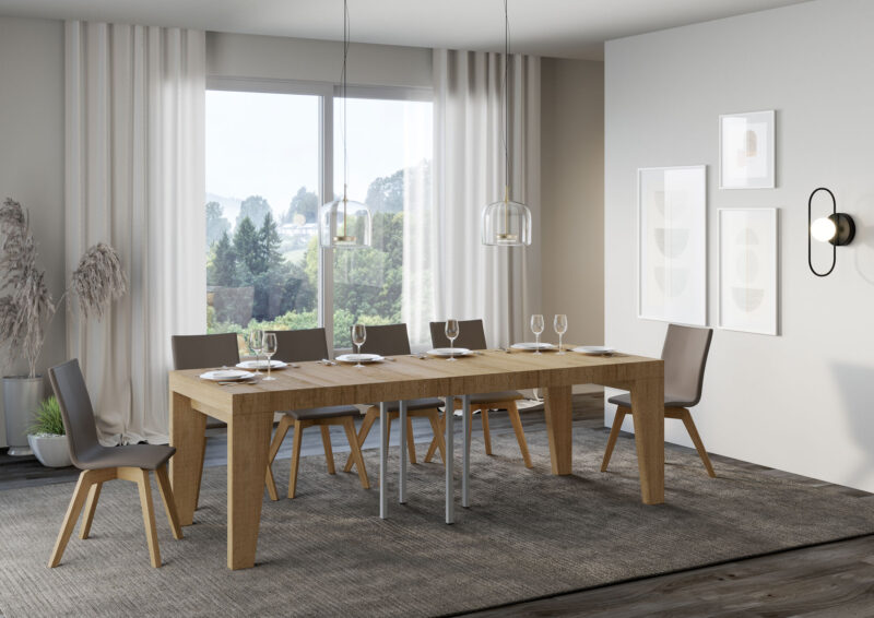 Tavolo allungabile 90/246x90 cm Naxy Premium quercia natura - immagine 3