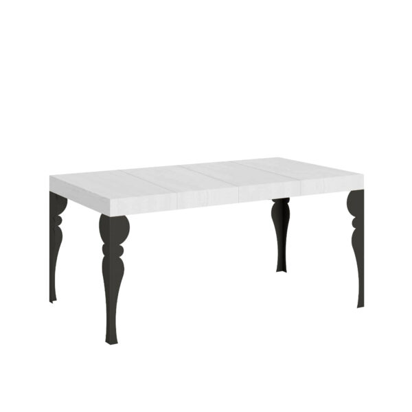 Tavolo allungabile 120/224x90 cm Paxon Premium bianco frassino gambe antracite