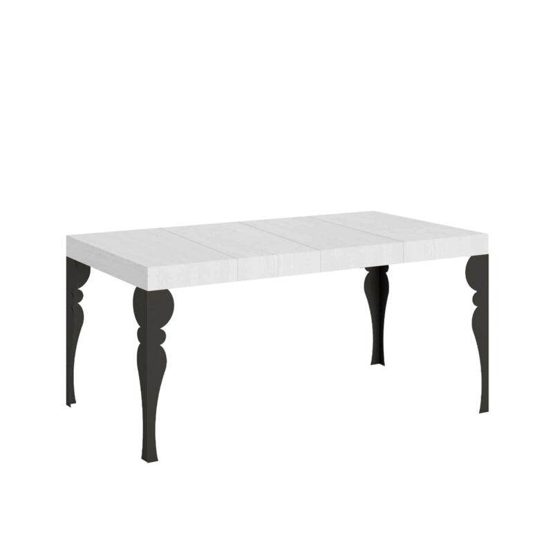 Tavolo allungabile 120/224x90 cm Paxon Premium bianco frassino gambe antracite