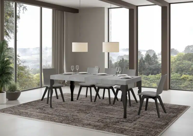 Tavolo allungabile 120/224x90 cm Paxon Premium cemento gambe antracite - foto 1