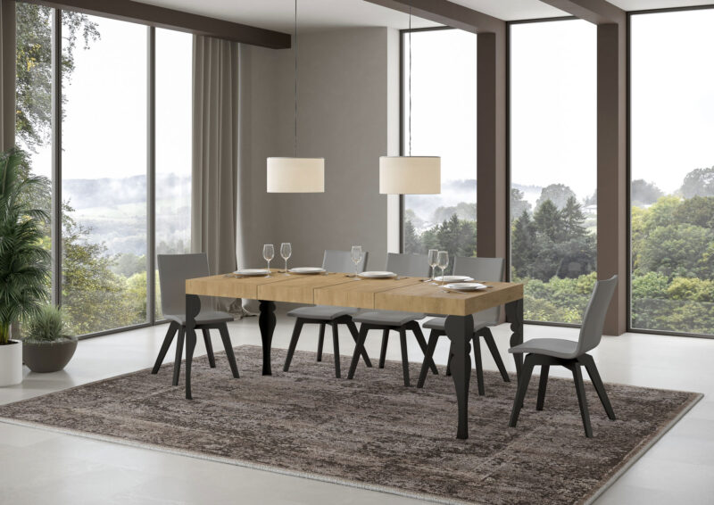 Tavolo allungabile 140/244x90 cm Paxon Premium quercia natura gambe antracite - immagine 3