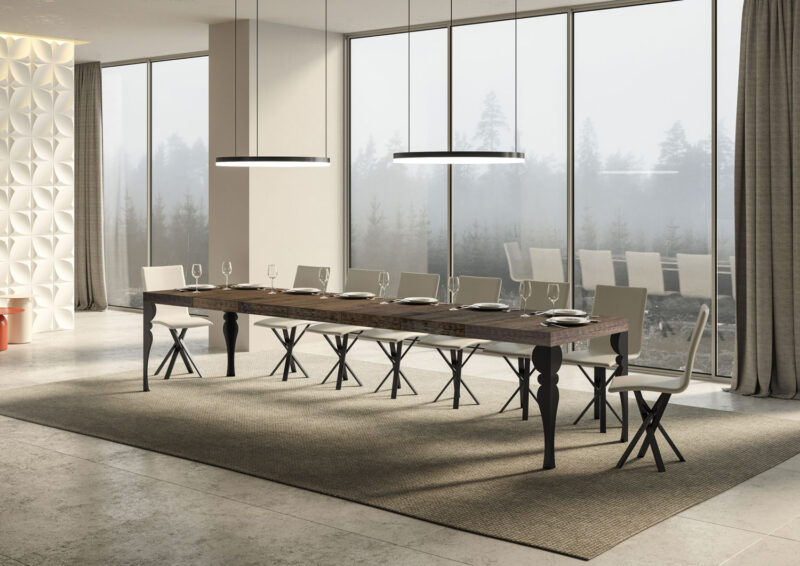 Tavolo allungabile 200/460x90 cm Paxon Premium noce gambe antracite - immagine 4