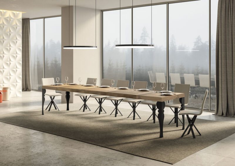 Tavolo allungabile 180/440x90 cm Paxon Premium quercia natura gambe antracite - immagine 4