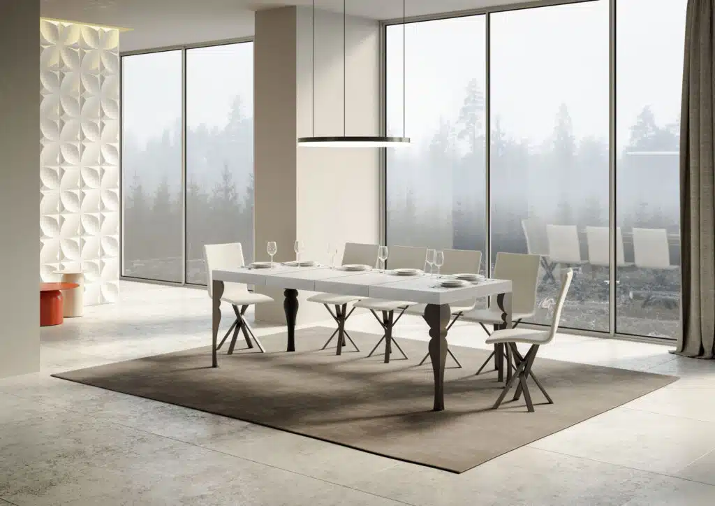 Tavolo allungabile 180/284x90 cm Paxon Premium bianco frassino gambe antracite - foto 1