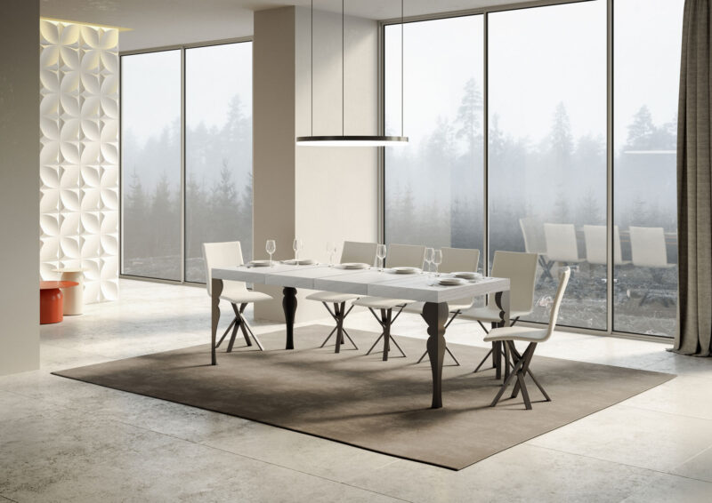 Tavolo allungabile 180/284x90 cm Paxon Premium bianco frassino gambe antracite - immagine 3