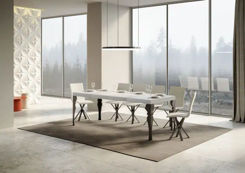 Tavolo allungabile 180/284x90 cm Paxon Premium bianco frassino gambe antracite - foto 1