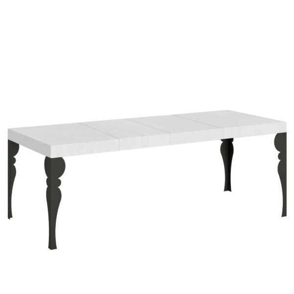 Tavolo allungabile 200/460x90 cm Paxon Premium bianco frassino gambe antracite