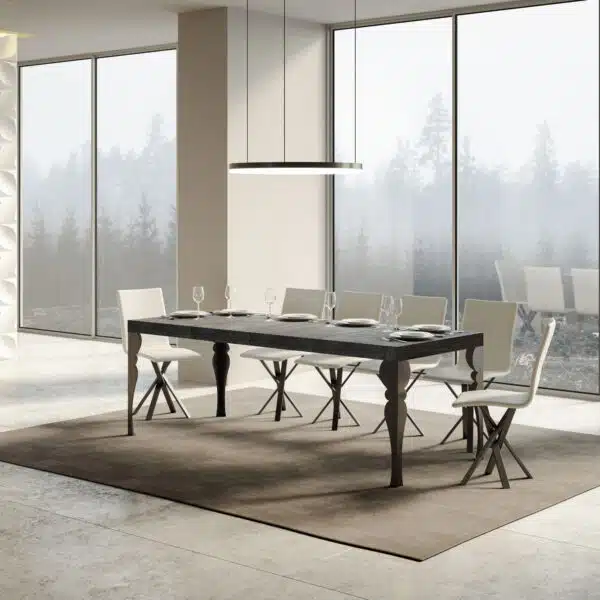 Tavolo allungabile 160/264x90 cm Paxon Premium cemento gambe antracite
