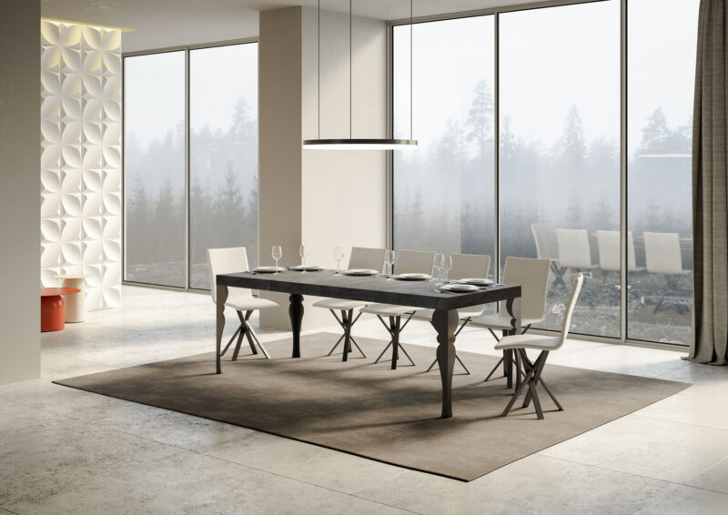 Tavolo allungabile 180/440x90 cm Paxon Premium cemento gambe antracite - immagine 3